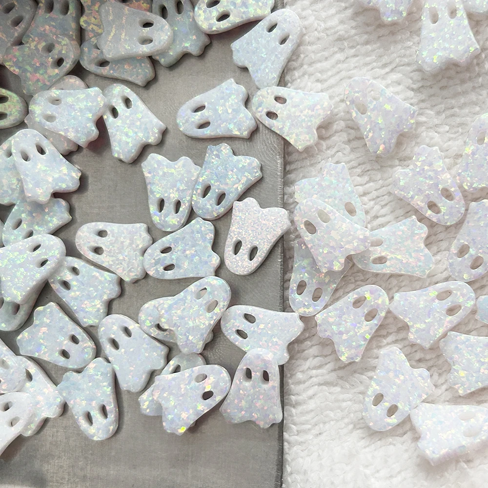 2024 новый продукт Хэллоуин серии опал ювелирные изделия в форме призрака полное отверстие белый Снежный огонь призрак