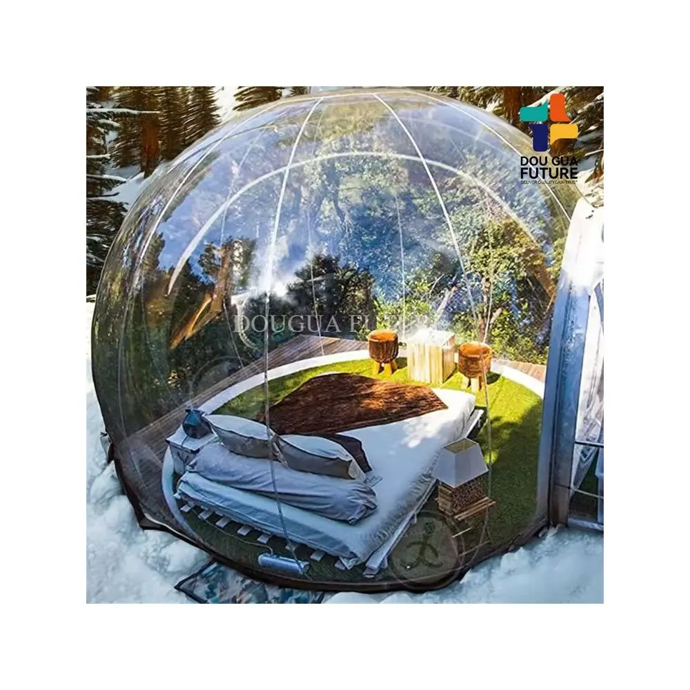 China Factory bubble house inflatable air dome tent outdoor transparent dome camping tent with balloons for party hire
