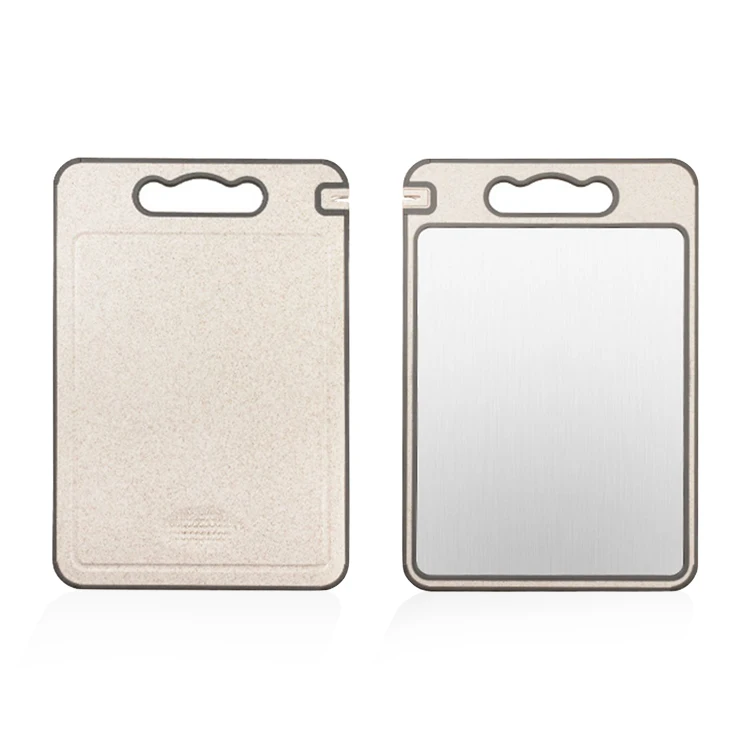 High quality stainless steel+PP+TPR cutting board with double-sided cutting board