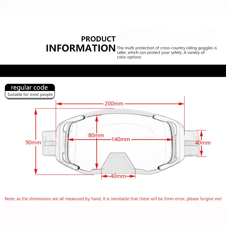 outdoor antidust sport motorcycle dirt bike goggles windproof snow retro motocross goggles