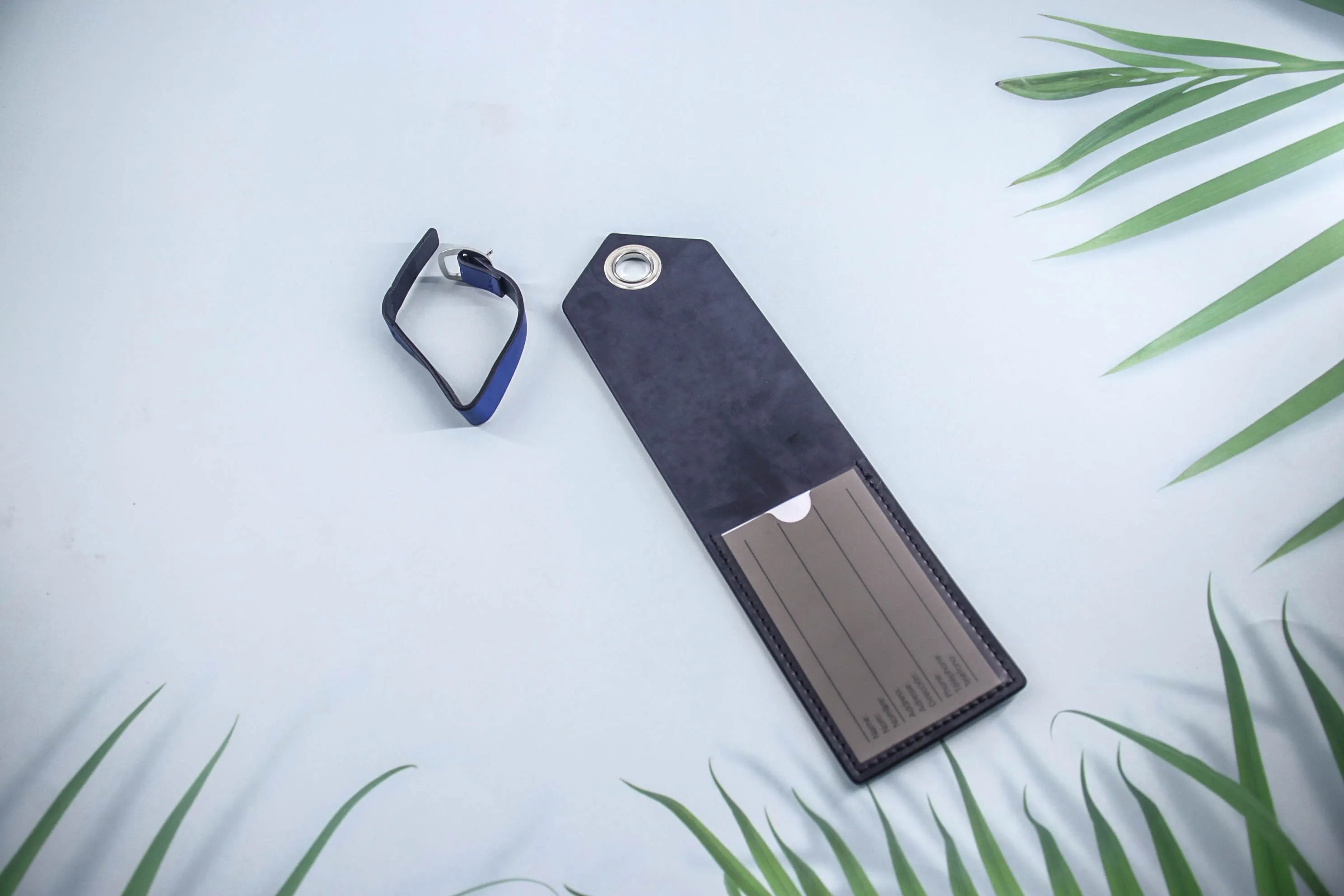 Eco Friendly luggage favors leather tag blank luggage travel leather passport holder and luggage tag set custom pu leather tag