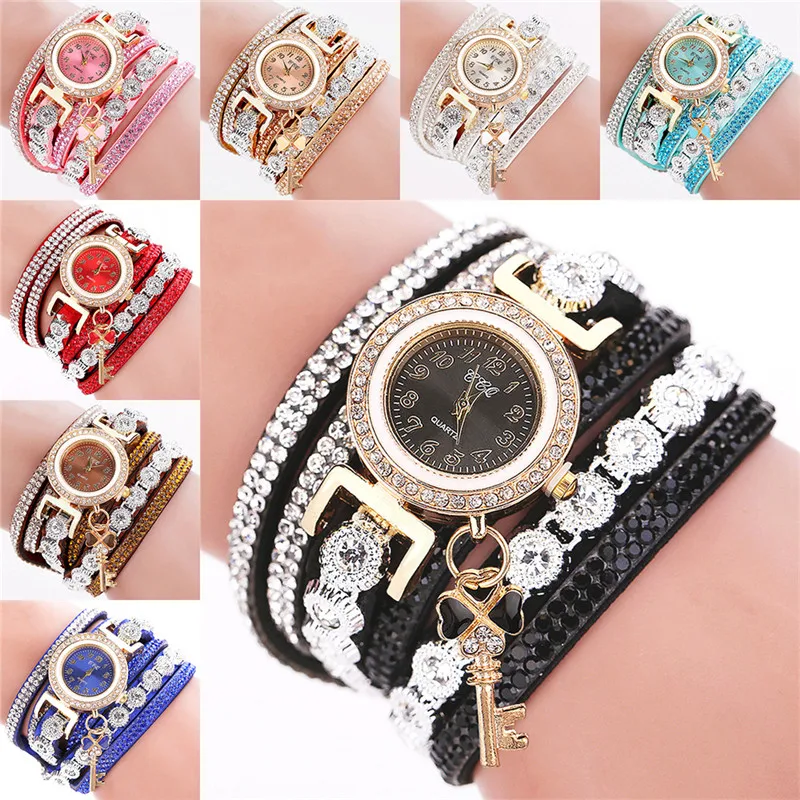 WJ-8954 Fashion Woman Chinese Factory Cheap Custom Logo Watch Wholesale 2021 Pu Leather Bracelet Black Ladies Watch
