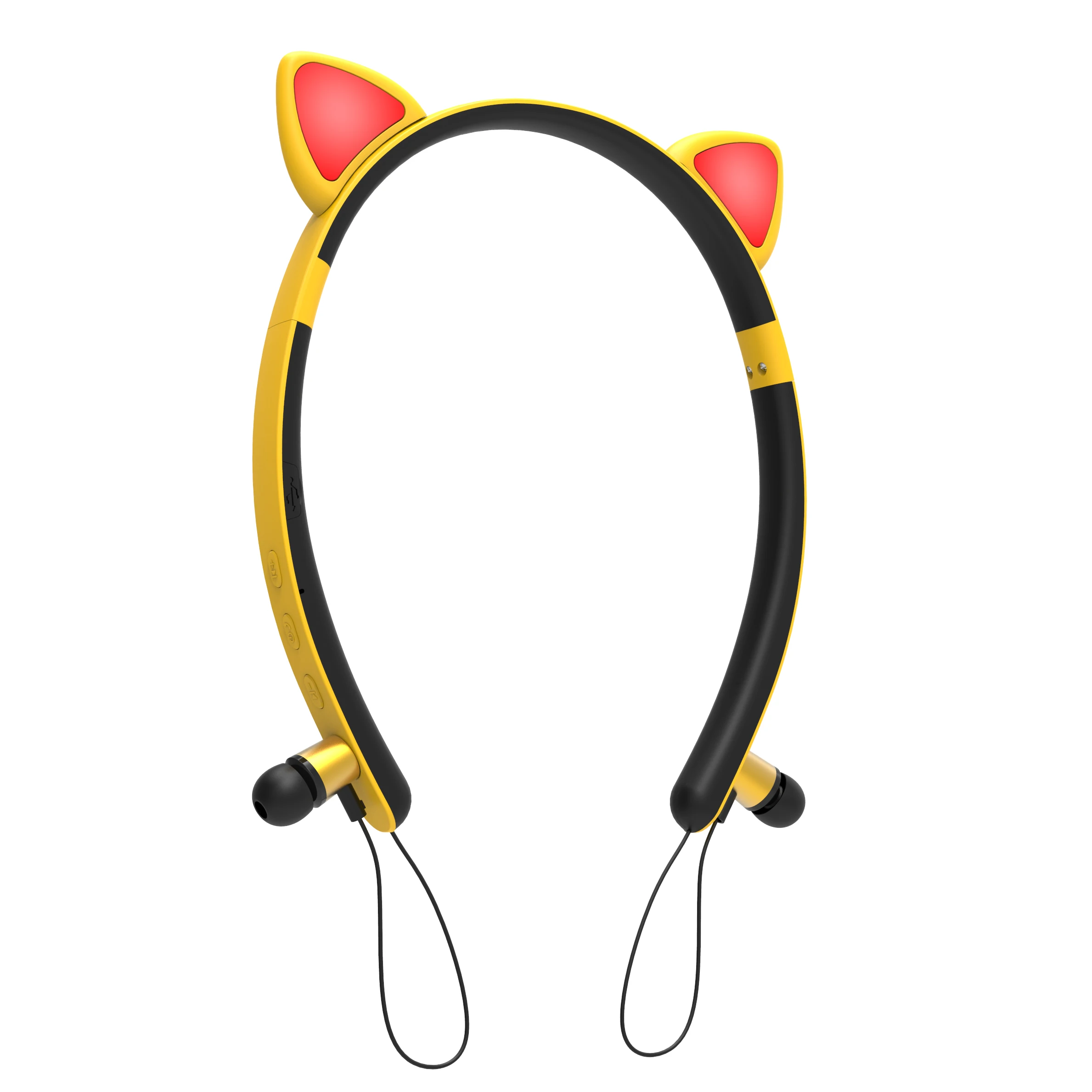 2022 wholesale kids gaming in ear headphone BT5.0 Waterproof Foldable Headset Cat ear headphones earphones for girls
