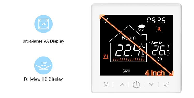 Floor Heating ThermostatLCD 3A Programmable Smart WiFi Water Heating Thermostat