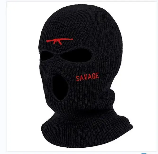 Winter  WARM hip hop 3 Holes  Knitted Face Cover AK 47 savage Ski Mask  Balaclava HAT for riding cycle