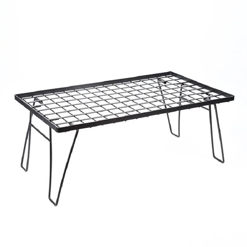 Outdoor furniture camping grid folding table portable barbecue table travel storage rack camping storage table