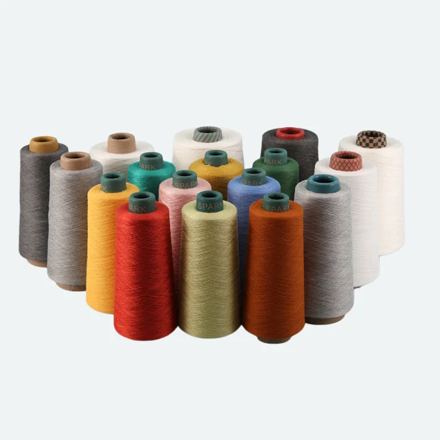 100Recycled Polyester Hand Feeling Like Cotton 32S/2 Yarn Customized Color