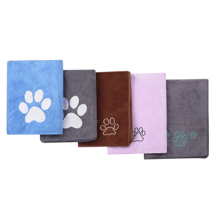 Custom Logo 30 X 50inch Small Medium Large Dogs and Cats Bathing and Grooming Towel Pet Dog Cat Microfiber Drying Towel