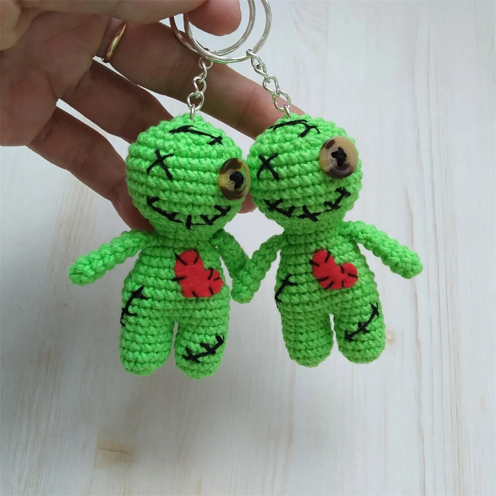 Halloween Gift Voodoo Doll Keychain Creepy Cute Plush Kawaii Plushie Horror Charm Weird Keychain Accessory for Gothic Bag