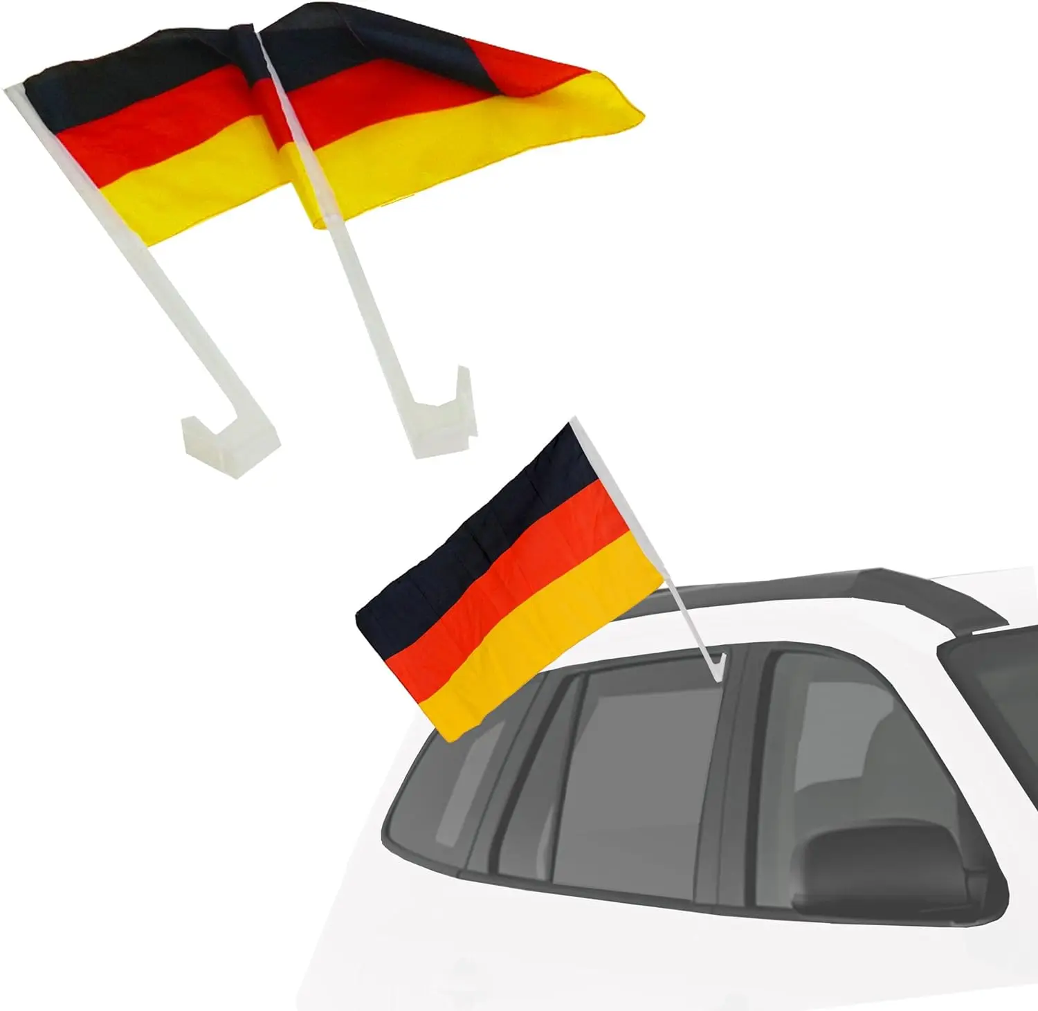 Germany flag for car with plastic holder clip 45 x 29 cm football European championship car flags