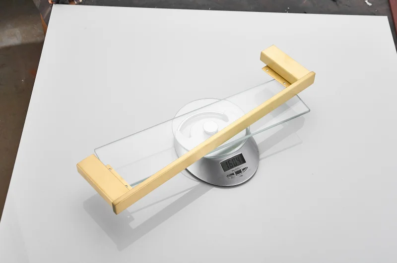 gold brush bathroom accessories Cosmetics glass Shelves