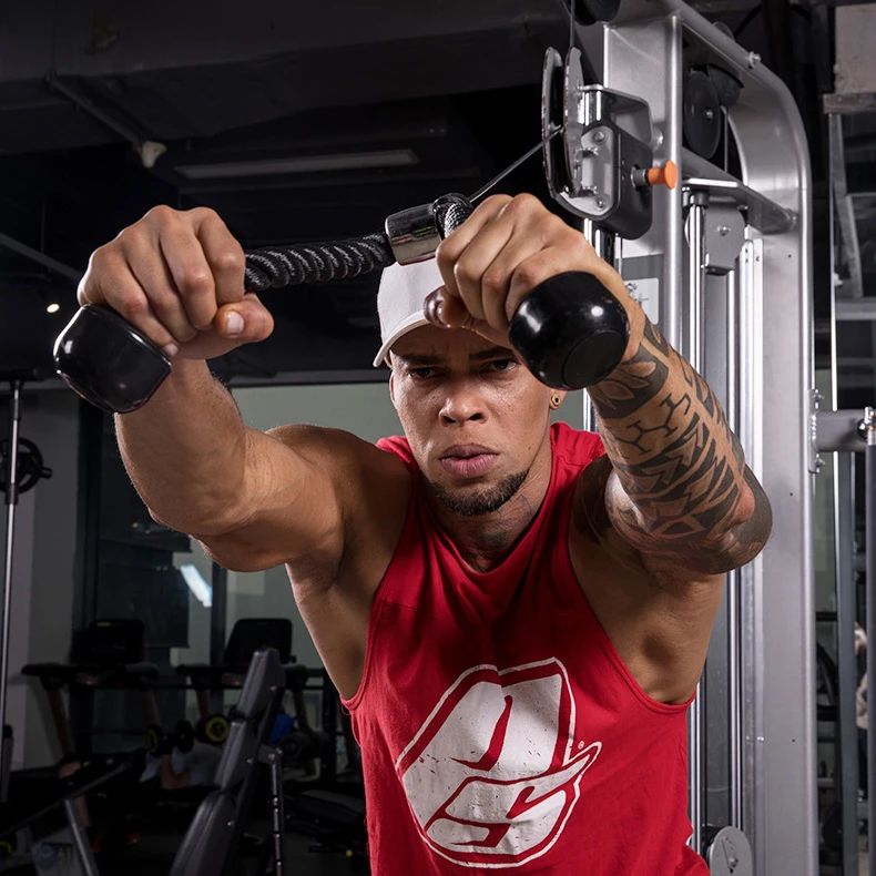 Power rack and smith machine high pull down training equipment wire rope pulley accessories tricep rope cable attachment