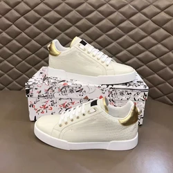 Fashion Famous Brand Napa Calf Skin Casual Shoes Flat Walking Running Portofino Sneaker Come With Original Box For Man Women