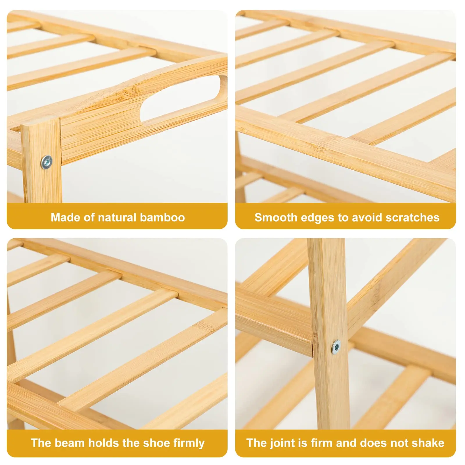 Hot sale home storage products  bamboo 4-Tier furniture  shoe racks cabinet shoe display rack