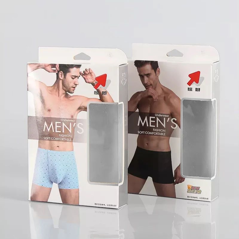 Custom Printing Men's Underwear Garment 350g Paper Box Packaging Box with Clear Window,365nm 385nm 395nm 405nm Paperboard