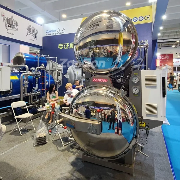 Weifang zongon завод 20 лет золотой поставщик для двойного слоя погружения воды PP кокосовый ретортный стерилизатор