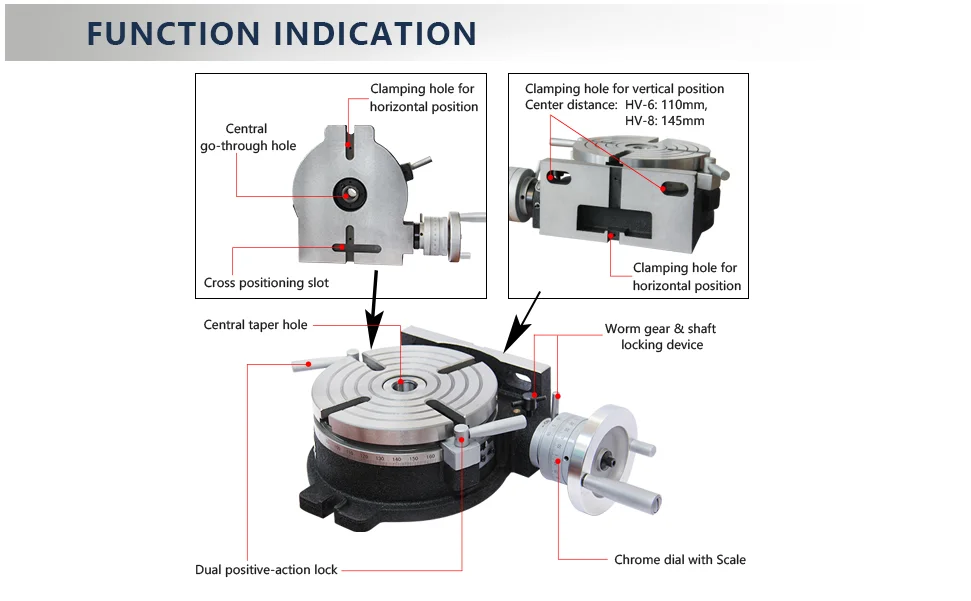 TSL250 Vertical and horizontal HV-10 rotary table for cnc drilling milling engraving machine