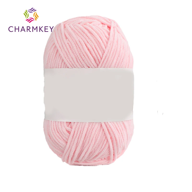 Charmkey hot sale Blankets soft  Yarn  100% polyester Chenille Yarn for Crocheting
