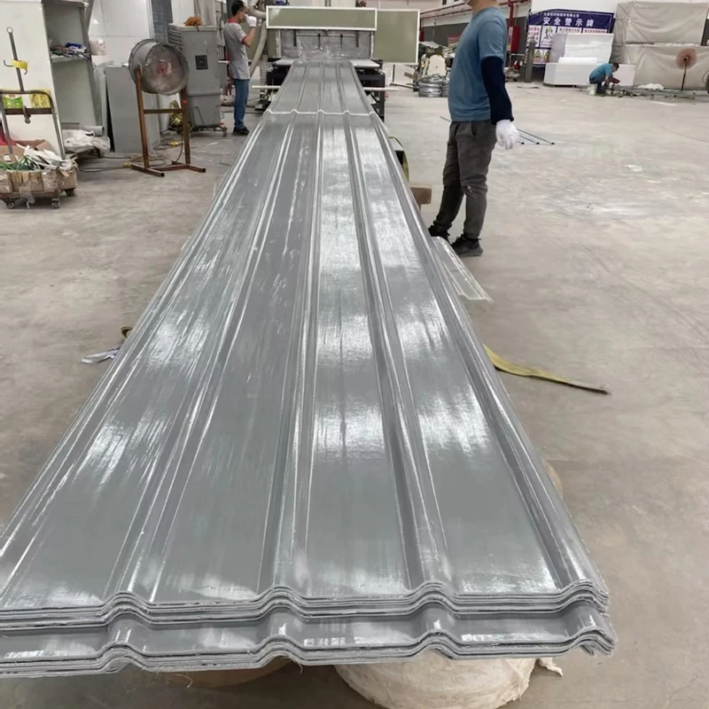 0.6mm 0.7mm 0.8mm Transparent Greenhouse Corrugated Fiberglass FRP Plastic Sheet for Skylight Roof