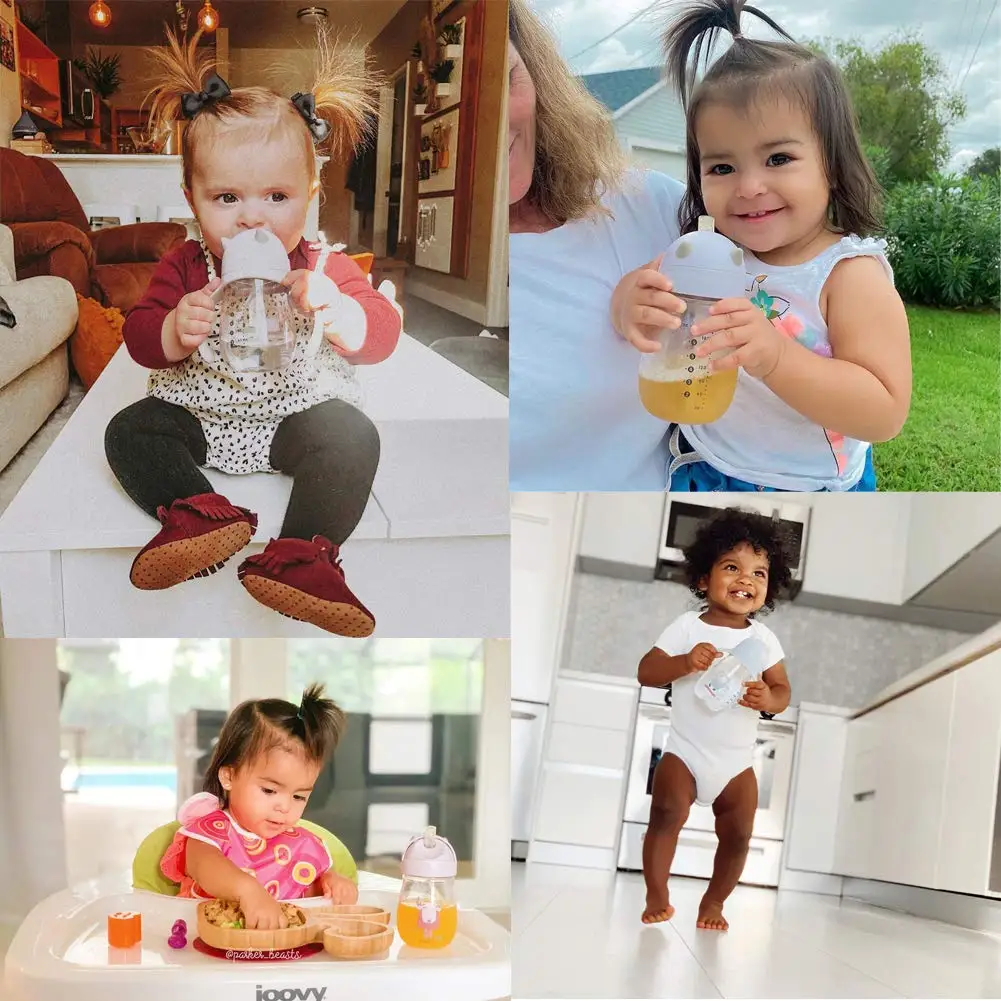 
210 ml Sippy Cup 6-36 Months Non Spill Straw Cup for Toddlers Soft Spout Cup Spill Proof Water Bottler 