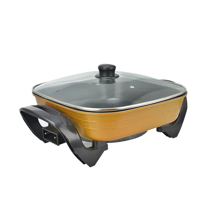 Non-lampblack non-stick electric frying pan electric hot pot quality table top wok cooker flat bottom wok