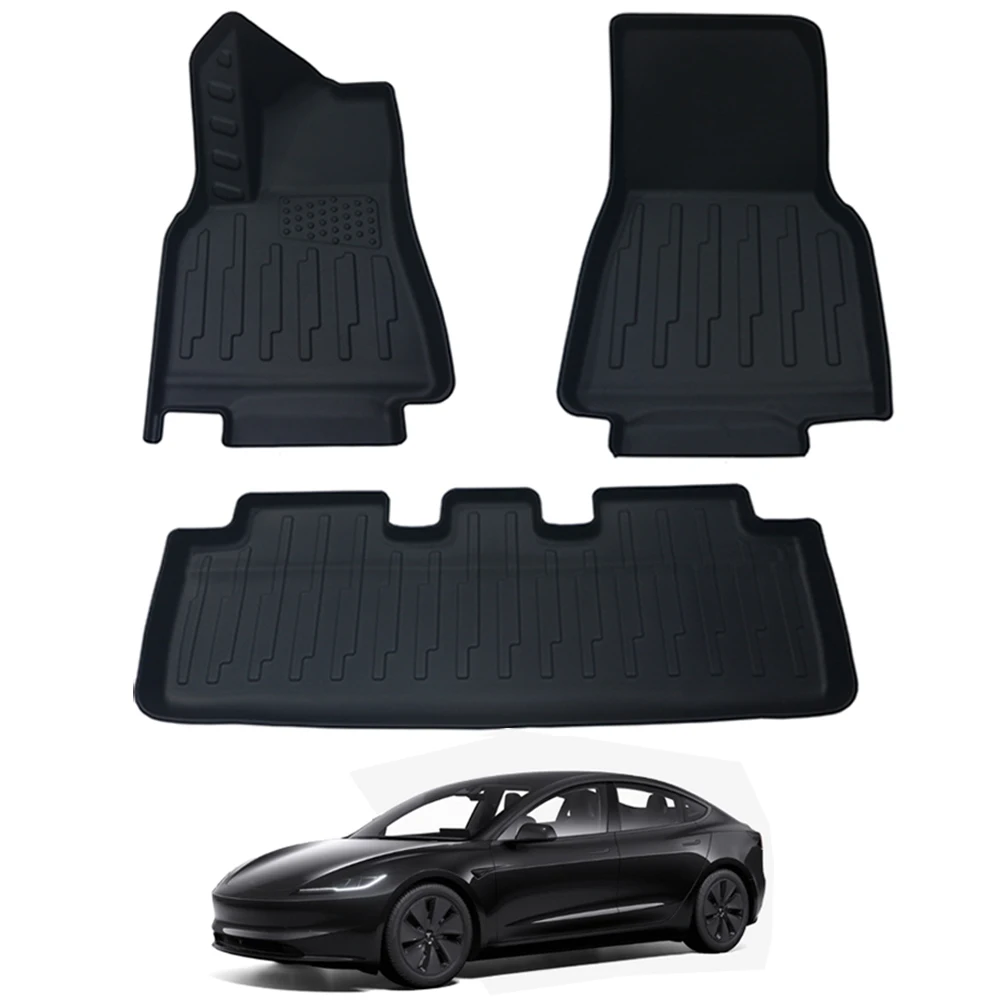 SHUNYUE Factory Hot Sale 3pcs Floor Mat Tesla Model Y TPE Single Layer Foot Mat 3 Pieces
