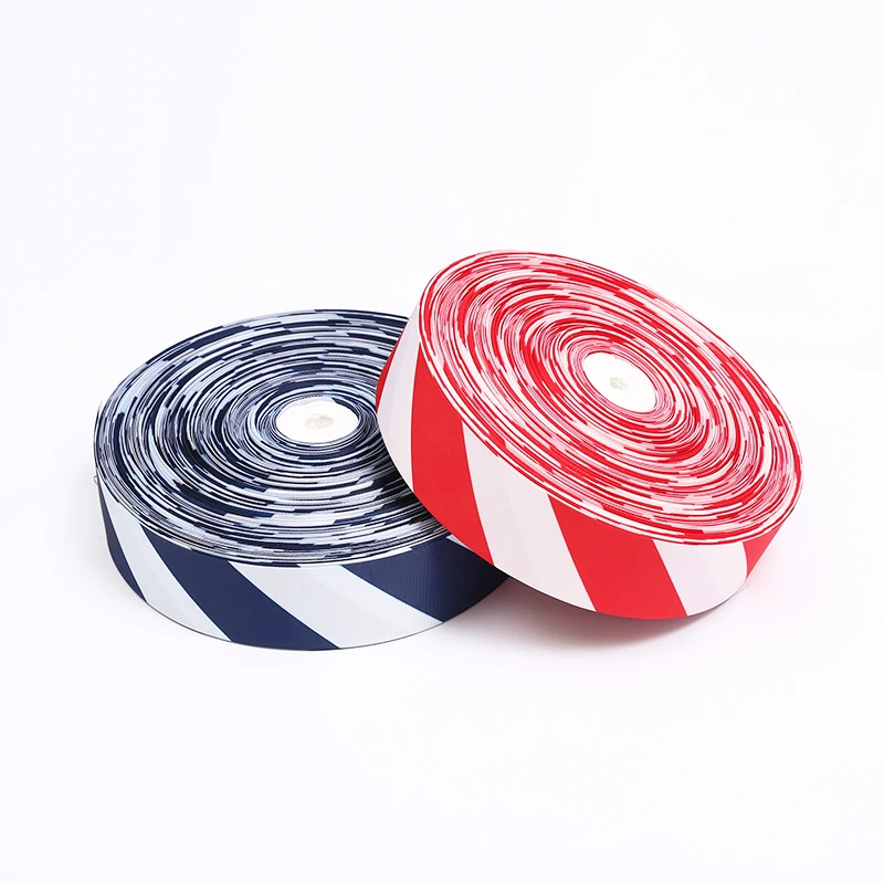 Plain Polyester Band Safety Barriers Webbing Tape with Different color and pattern printed