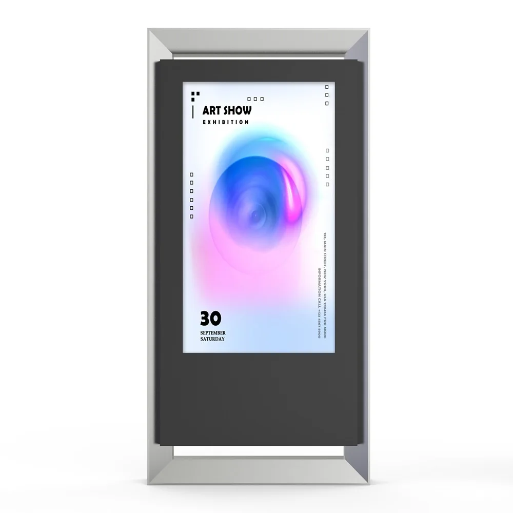 Custom Waterproof Advertised Player Kiosk Free Standing Screen Ip65 High Brightness Double Sided Lcd Outdoor Digital Signage