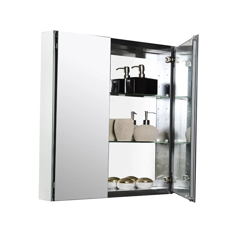 Wholesale wall ip44 aluminium led bathroom lighted mirror medicine cabinet with Shelf