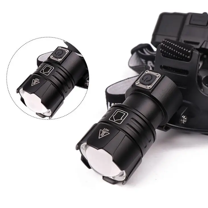 Most Powerful 300mtr Rechargeable Headlights P70 P90 Zoom Explosion Proof Headlamp Bright XHP90