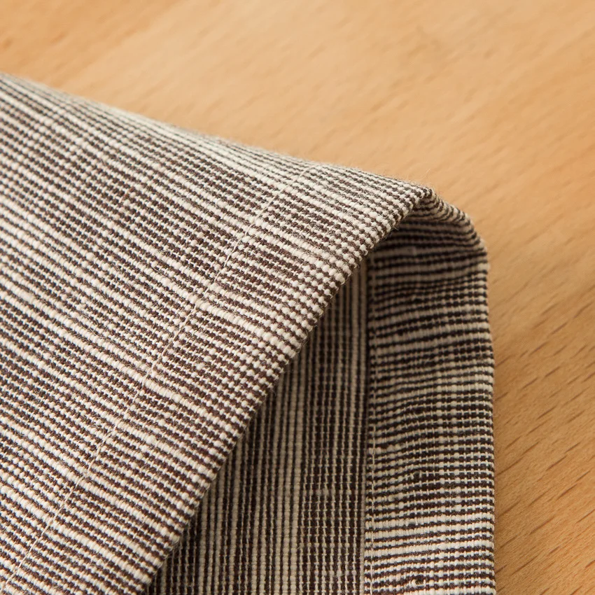 Japanese style simple design light brown linen fabric customized size table cloth for home