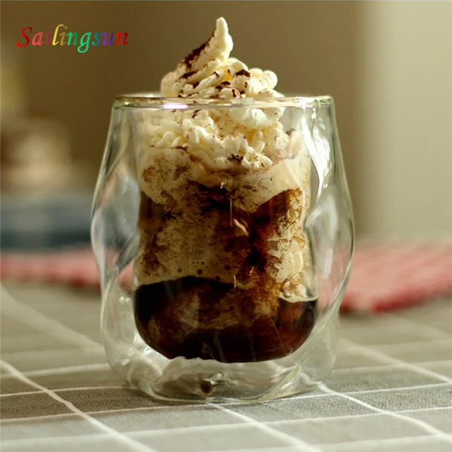 new design funny twisted design handmade pyrex double wall glass coffee cup