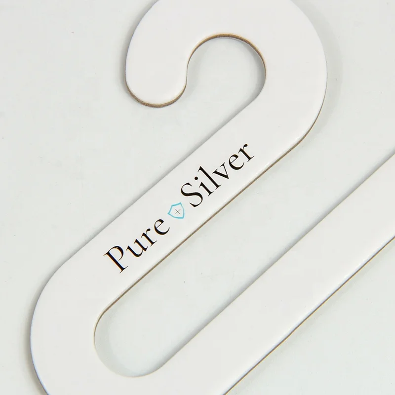 Customized brand white paper hanger tag scarf cardboard strong scarf holder hanger for scarf