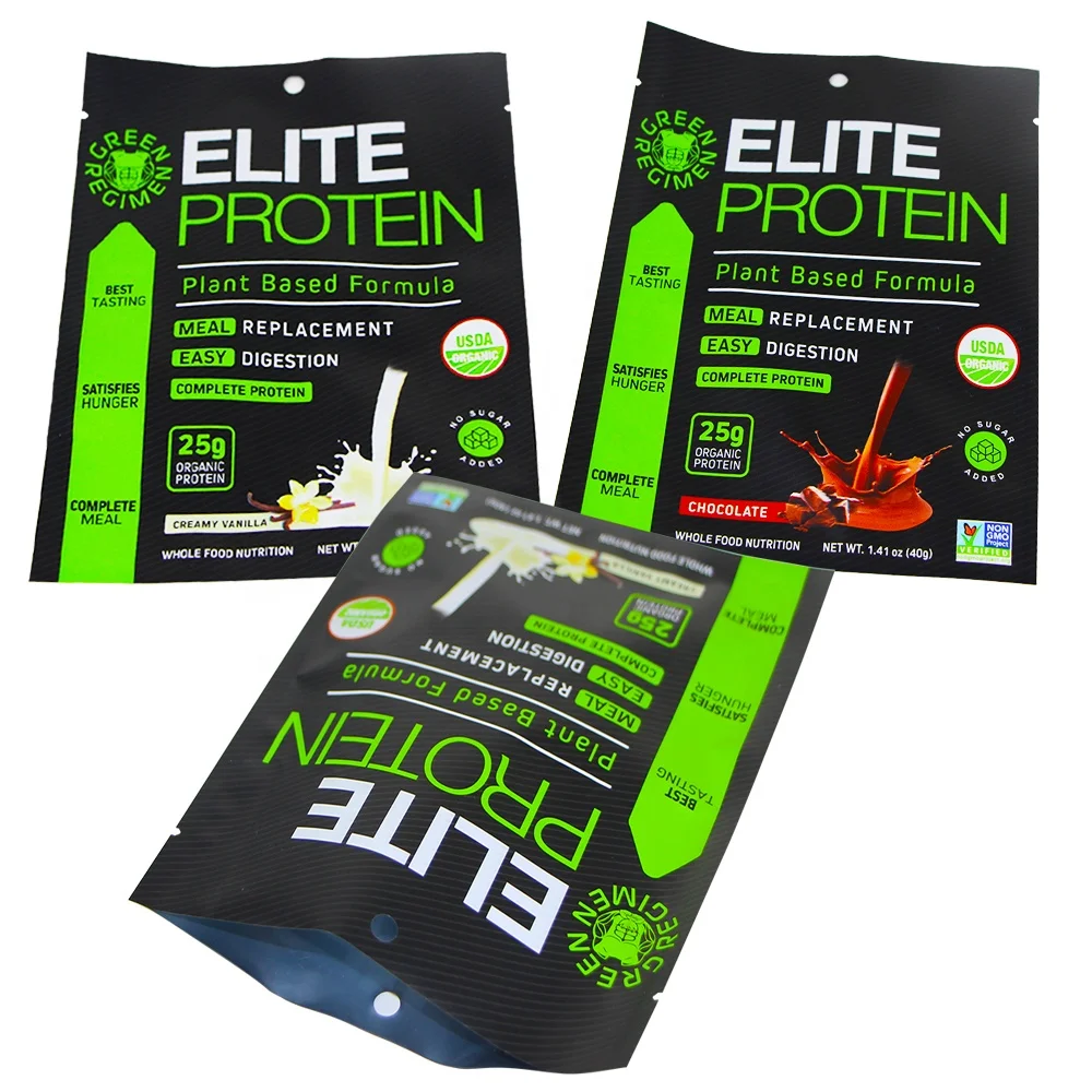 Digital Printing Food Grade Snack Chocolate Protein Bar Small Packaging Bag Mini Plastic Nut Bar Sachet Bag With Hang hole