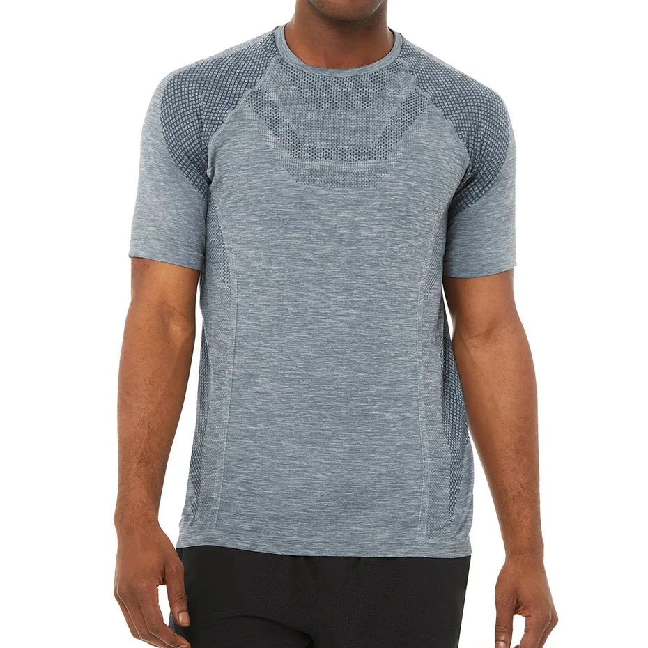 2020 summer seamless breathable sport t shirt men
