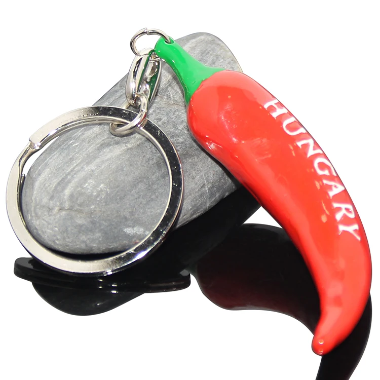 Hungary Red Pepper Key Holder Chili Gifts Key Chain Ring Tourist Souvenirs Hungary Chili Keychain