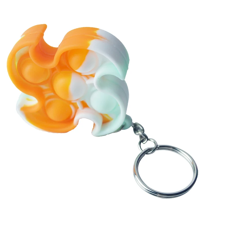 Newest Design Windmill Shape Bubble Stress Relief Fidget Keychain Pop Toy