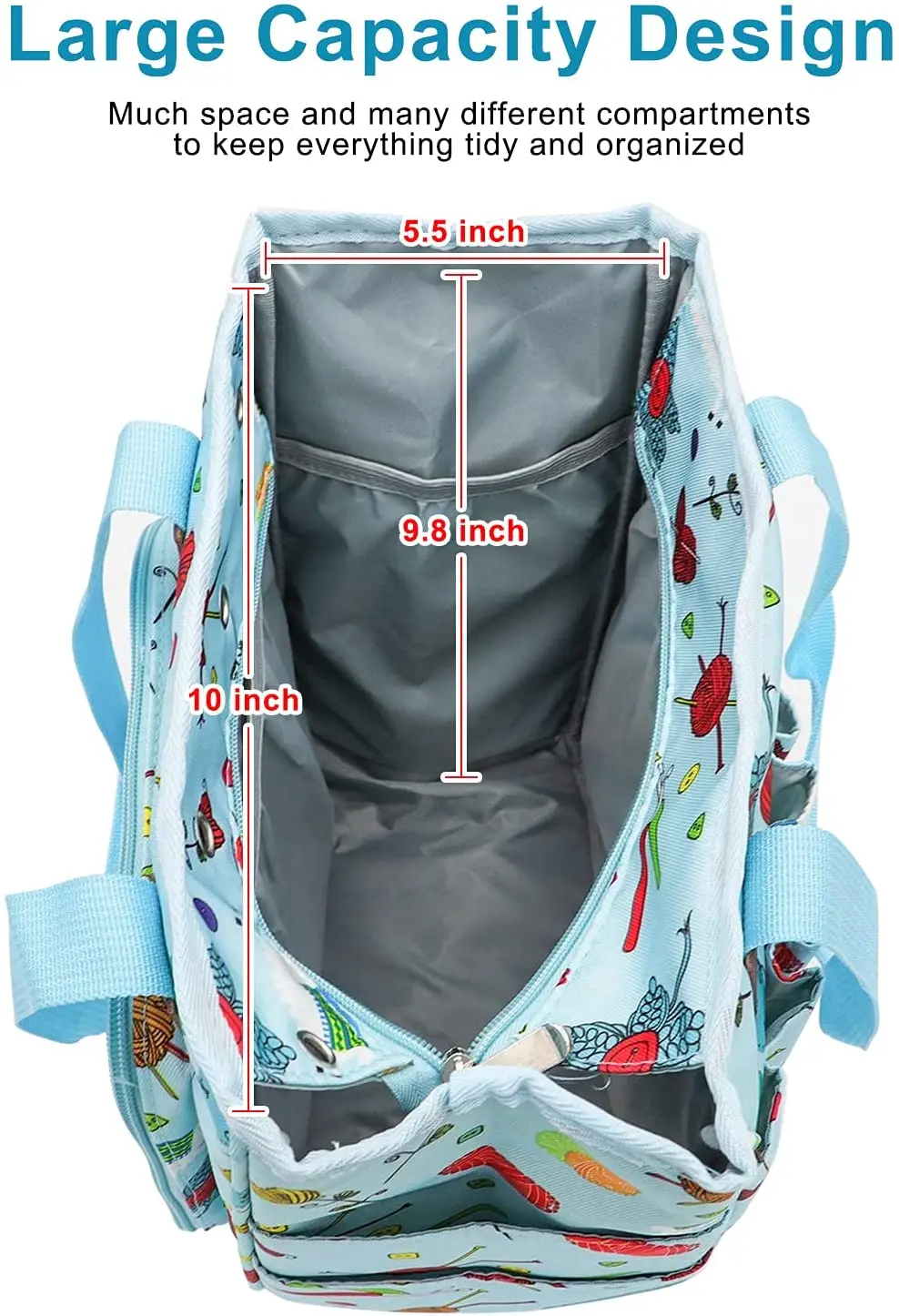 Portable Large Capacity Yarn Storage Totes Organizer crochet yarn bags for Knitting Needles