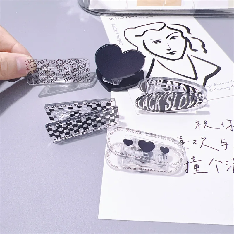 DAQIDO Mini Cute Fashion Glitter Epoxy Acrylic Clip Custom Cartoon Stationery Paper Clips