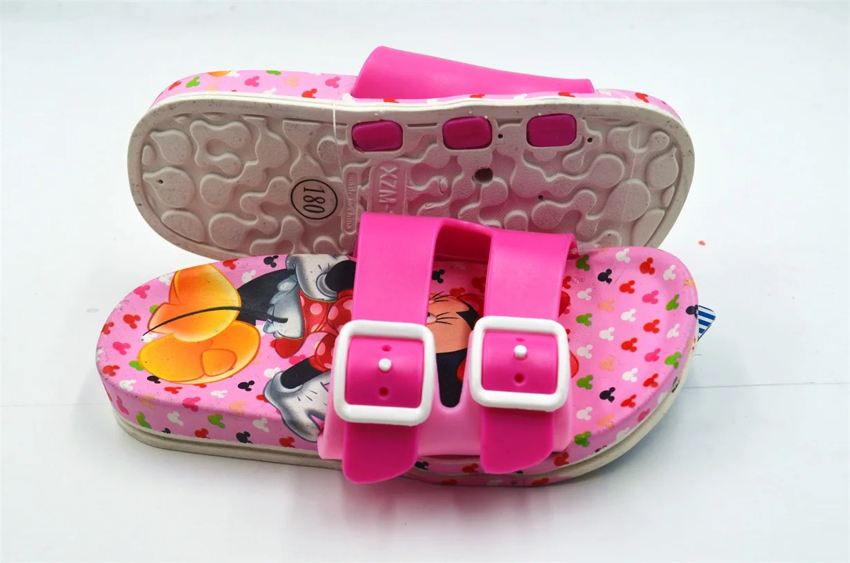 Wholesale Design Rubber Upper Logo Printing Kids Sandals Custom PVC Children Slippers For Girls