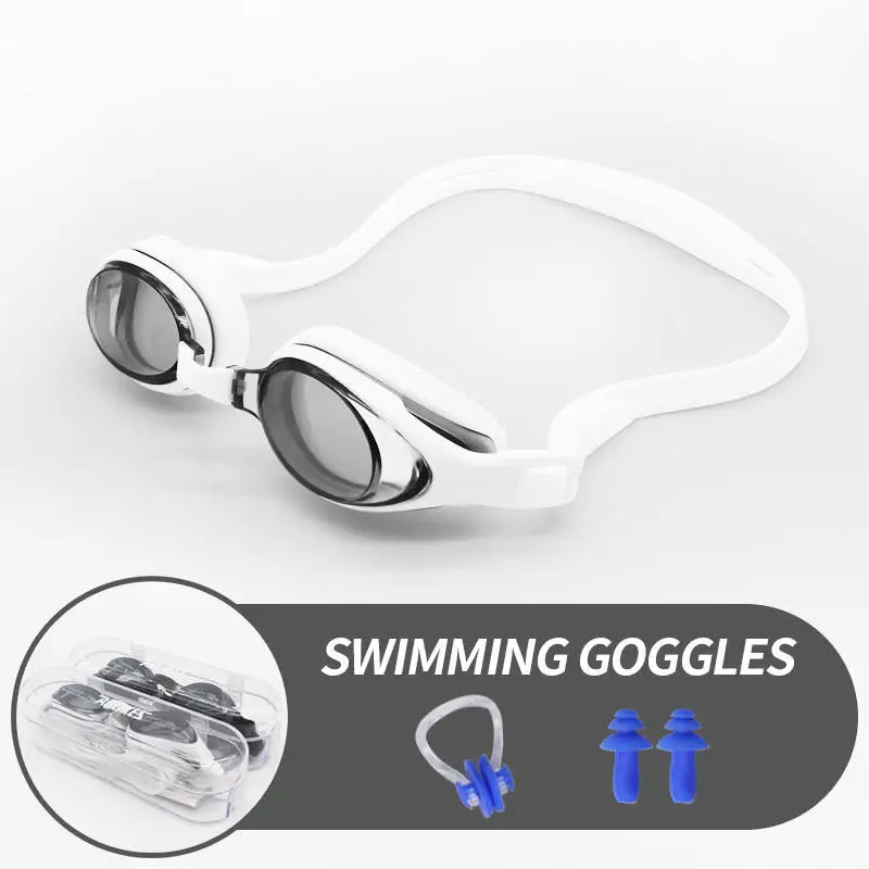 Custom logo design wide vision anti fog anti leak swimming goggles swim pool goggles with protective case