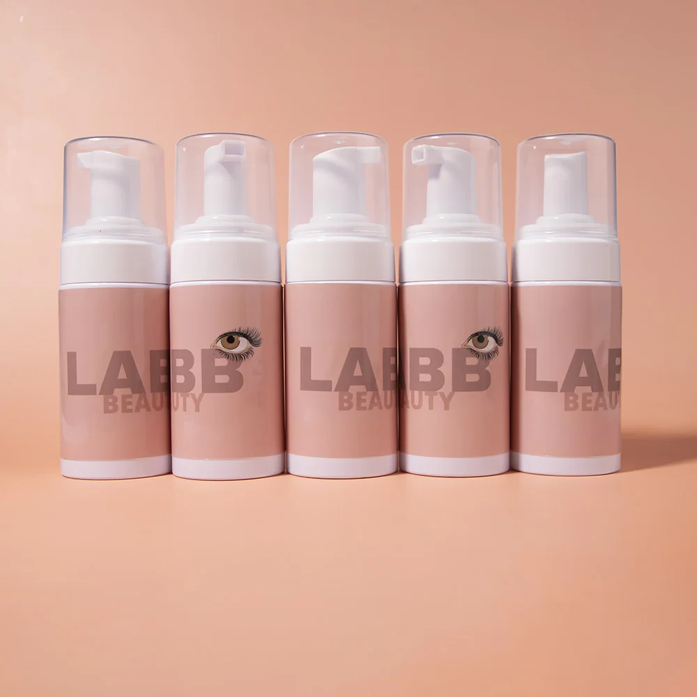 Wholesale Lash Foam Cleanser Sample Vegan Foaming Cleaning Eyelash Foaming Custom Logo Eyelashes Shampoo with brush set
