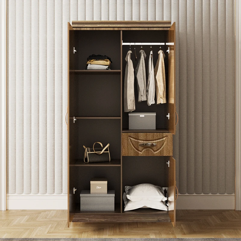 Middle east 50cm width door bedroom wardrobe with rollers  2 door mdf wardrobe closet with mirrors customized 4 3 2 cabinets