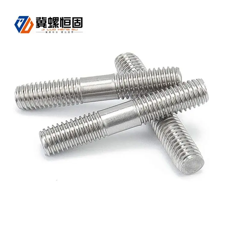 China stainless steel double threaded stud double head stud bolts