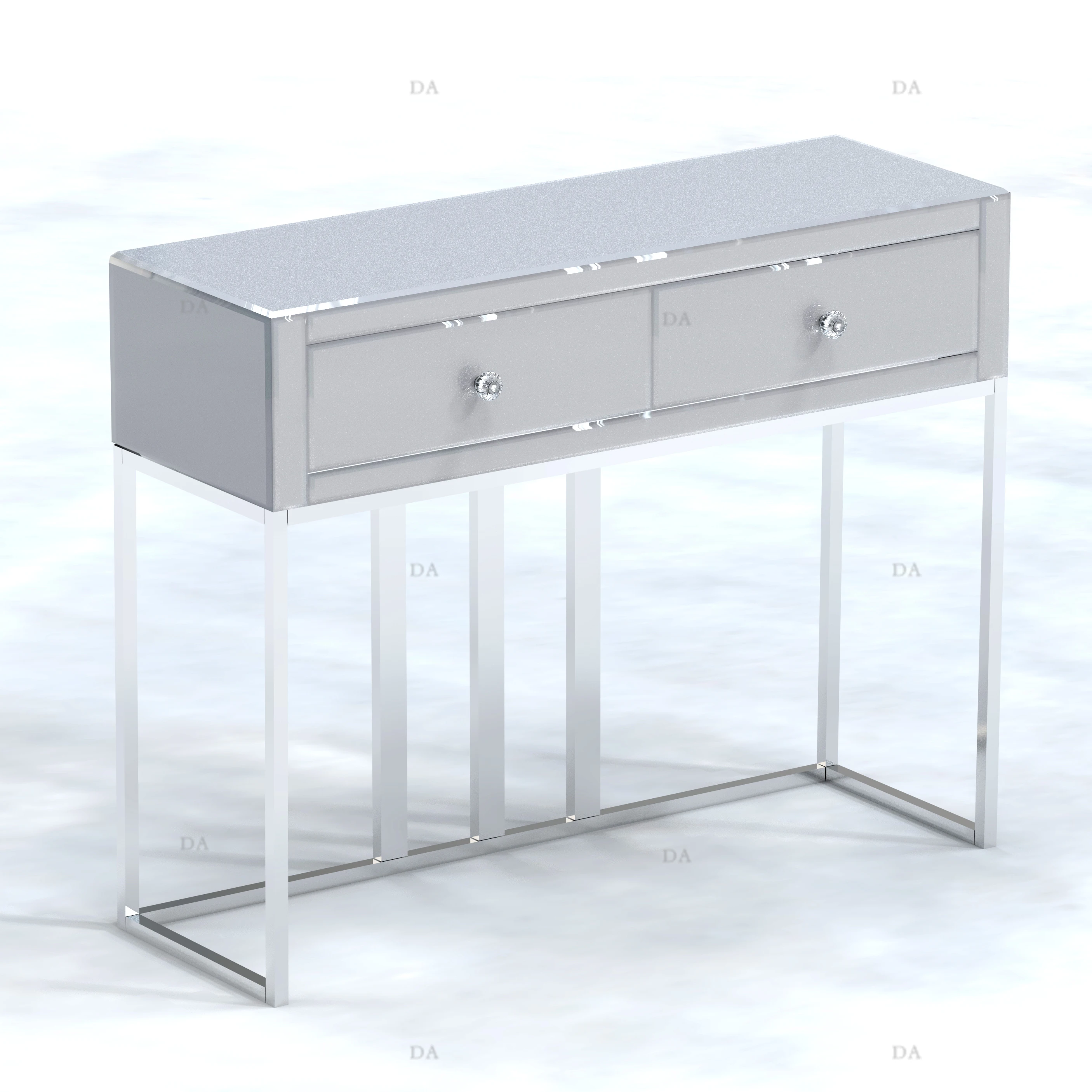 Modern MDF Nightstand home hotel Bedroom Furniture 3 Drawer accent porch table Bedside Table Silver Mirror Nightstand Side Table