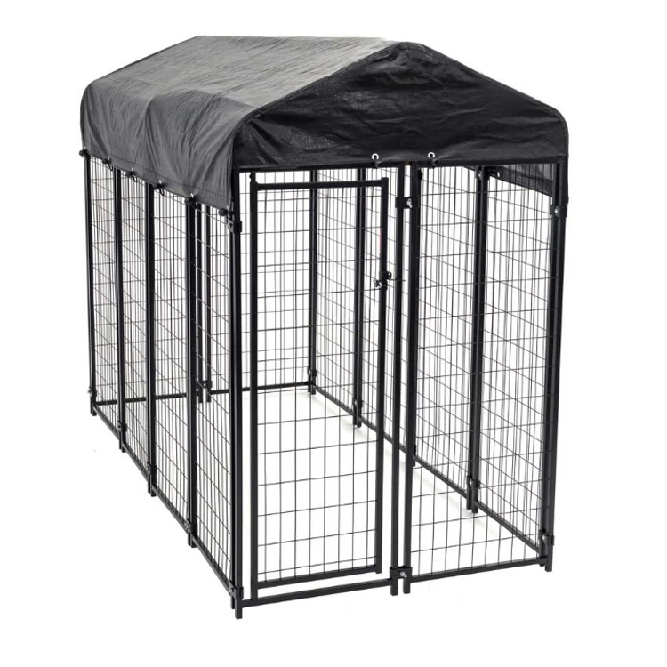 Amazon Best Selling Stainless Steel Large Firm Animal Pet Cages Dog Kennel with Wheels