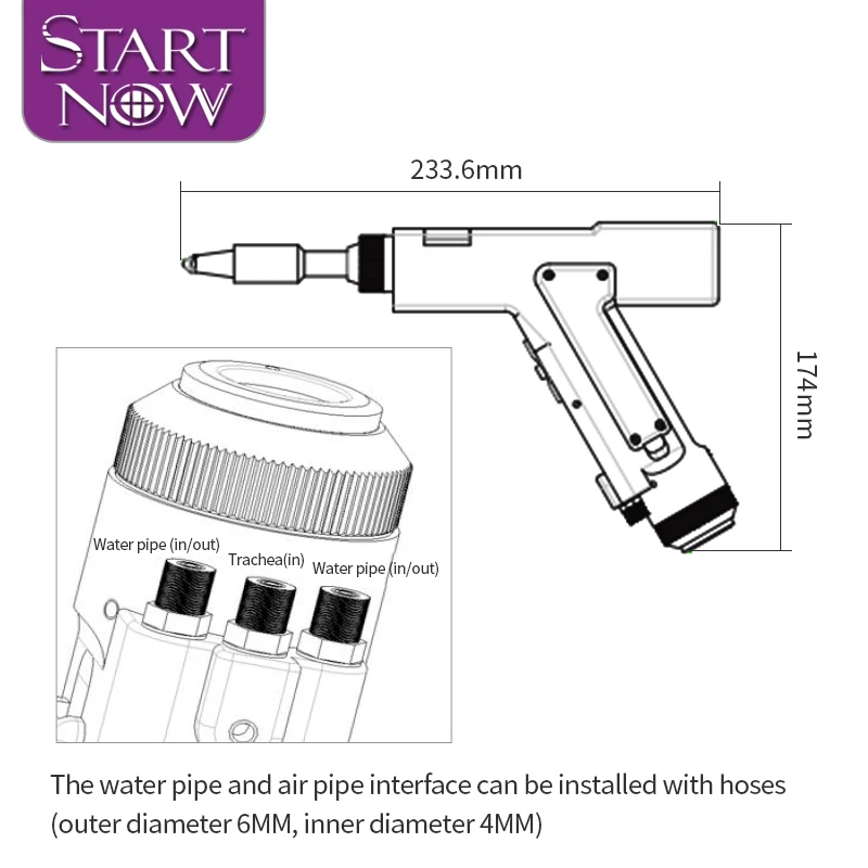 Startnow Handheld Laser Welding Head SUP21T/23T Without Auto-Wire Feeder Controller Driver Welder System Fiber Welding Machine