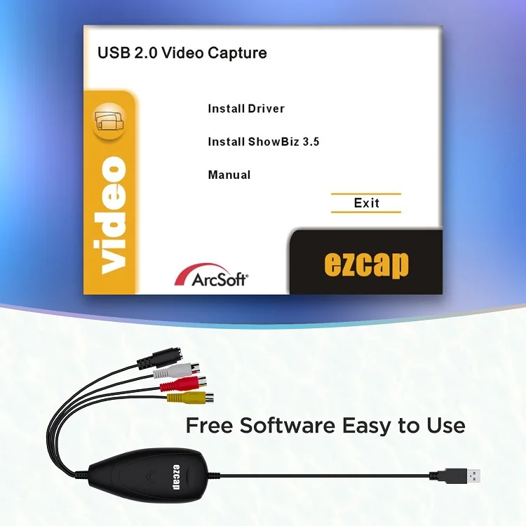 ezcap172 AV to HD USB 2.0 RCA Video Capture VHS to DVD