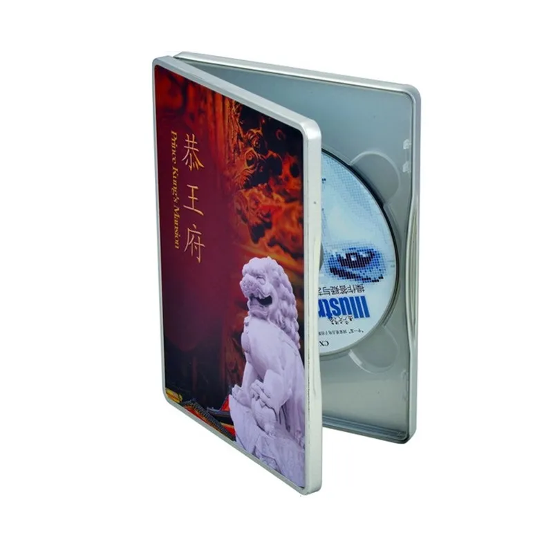 China manufacturer OEM rectangular metal CD/DVD storage tin box dvd case box