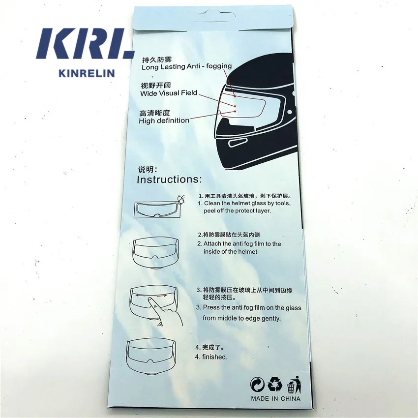 Заводская оптовая цена водонепроницаемая непромокаемая противотуманная пленка для мотоциклетного шлема